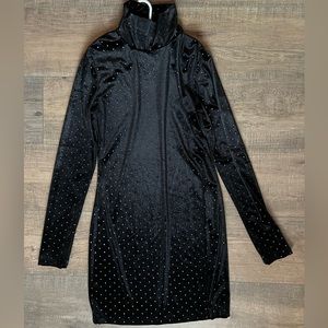 Black turtle neck dress